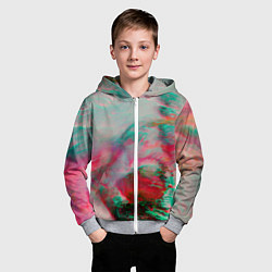 Толстовка на молнии детская Абстрактные переливающиеся краски, цвет: 3D-меланж — фото 2