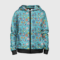 Детская толстовка на молнии Спортивный инвентарь и напитки