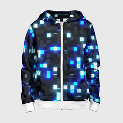 Детская толстовка на молнии Неоновые светящиеся квадраты