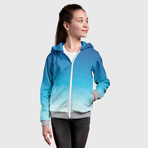 Детская толстовка на молнии Начинающаяся ночь / 3D-Меланж – фото 4