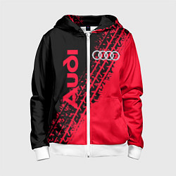 Толстовка на молнии детская Audi, цвет: 3D-белый