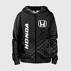 Толстовка на молнии детская Honda карбоновый фон, цвет: 3D-черный
