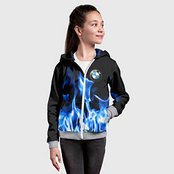 Толстовка на молнии детская BMW fire, цвет: 3D-меланж — фото 2