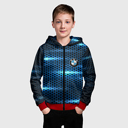 Толстовка на молнии детская BMW texture, цвет: 3D-красный — фото 2