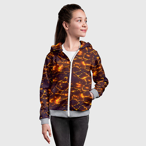 Детская толстовка на молнии Раскалённый камуфляж / 3D-Меланж – фото 4