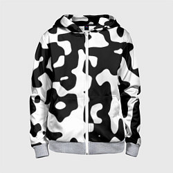 Толстовка на молнии детская Камуфляж Cowskin крупный, цвет: 3D-меланж