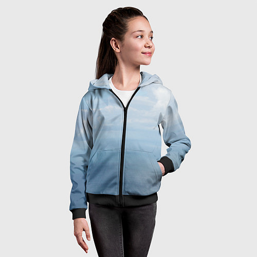 Детская толстовка на молнии Крымское море / 3D-Черный – фото 4