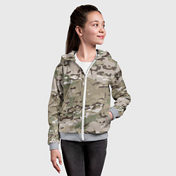 Толстовка на молнии детская Камуфляж Multicam, цвет: 3D-меланж — фото 2