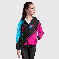 Толстовка на молнии детская Hoffenheim - neon gradient: надпись, символ, цвет: 3D-черный — фото 2