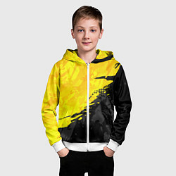Толстовка на молнии детская Black and yellow, цвет: 3D-белый — фото 2