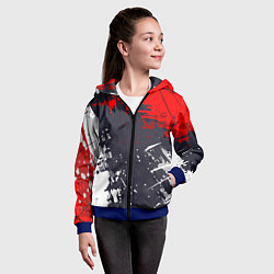 Толстовка на молнии детская Абстрактные брызги, цвет: 3D-синий — фото 2