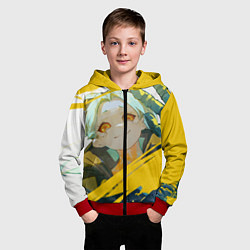 Толстовка на молнии детская Киберпанк: Бегущие по краю Ребекка, цвет: 3D-красный — фото 2