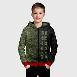 Толстовка на молнии детская Камуфляж Russian Federation, цвет: 3D-красный — фото 2