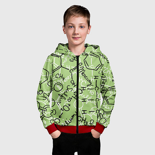 Детская толстовка на молнии Химия в хаосе / 3D-Красный – фото 3