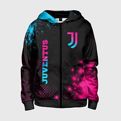 Детская толстовка на молнии Juventus - neon gradient: надпись, символ