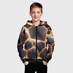 Толстовка на молнии детская Сотовая лава, цвет: 3D-черный — фото 2
