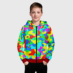 Толстовка на молнии детская Форма маляра - кляксы, цвет: 3D-красный — фото 2