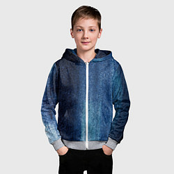 Толстовка на молнии детская Синие блёстки во тьме, цвет: 3D-меланж — фото 2