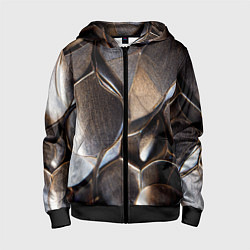 Детская толстовка на молнии Бронзовая чешуя дракона доспех