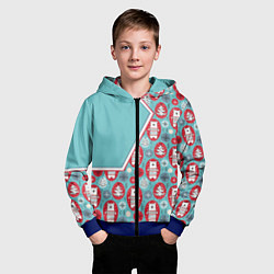 Толстовка на молнии детская Новогодние мишки, цвет: 3D-синий — фото 2