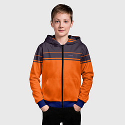 Толстовка на молнии детская FIRM темно-оранжевый, цвет: 3D-синий — фото 2