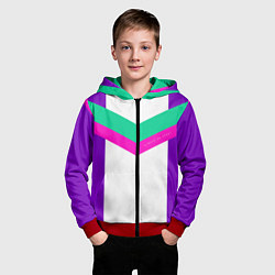 Толстовка на молнии детская Always in sports сиреневый, цвет: 3D-красный — фото 2