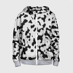 Толстовка на молнии детская Далматин - текстура, цвет: 3D-меланж