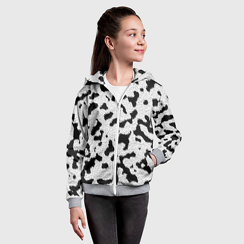 Детская толстовка на молнии Далматин - текстура / 3D-Меланж – фото 4