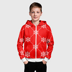 Толстовка на молнии детская Праздничный узор, цвет: 3D-белый — фото 2