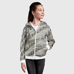 Толстовка на молнии детская Множество геометрических блоков, цвет: 3D-белый — фото 2