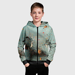 Толстовка на молнии детская Светлый туман и разные краски, цвет: 3D-черный — фото 2