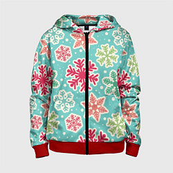 Детская толстовка на молнии Весёлые снежинки