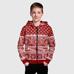 Толстовка на молнии детская Love climbing : Christmas aesthetics, цвет: 3D-красный — фото 2