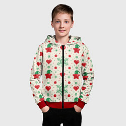 Толстовка на молнии детская Love new year, цвет: 3D-красный — фото 2