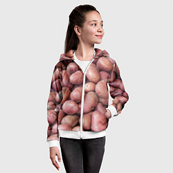 Толстовка на молнии детская Картофельные клубни, цвет: 3D-белый — фото 2