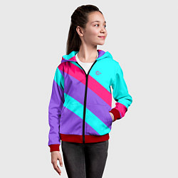 Толстовка на молнии детская Аля восьмидесятые FIRM, цвет: 3D-красный — фото 2