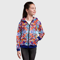 Толстовка на молнии детская Яркий зимний разноцветный, цвет: 3D-синий — фото 2