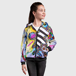 Толстовка на молнии детская Василий Кандинский Абстрактная композиция, цвет: 3D-черный — фото 2