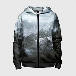 Толстовка на молнии детская Природа Скайрима, цвет: 3D-черный