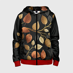 Детская толстовка на молнии Осеннее настроение - листья