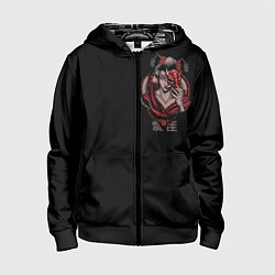 Толстовка на молнии детская Japanese geisha, цвет: 3D-черный