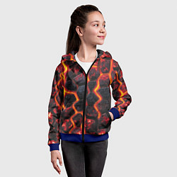 Толстовка на молнии детская Течёт лава, цвет: 3D-синий — фото 2