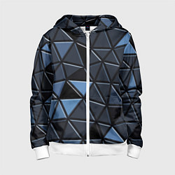 Толстовка на молнии детская Серые треугольники, цвет: 3D-белый