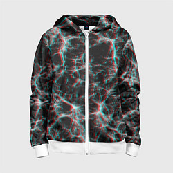 Толстовка на молнии детская Сеть нейронов, цвет: 3D-белый