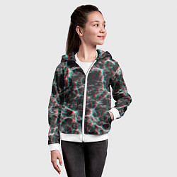 Толстовка на молнии детская Сеть нейронов, цвет: 3D-белый — фото 2