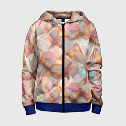 Детская толстовка на молнии Текстура розового мрамора на камнях