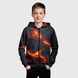 Толстовка на молнии детская Красивая неоновая лава, цвет: 3D-черный — фото 2