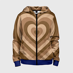 Детская толстовка на молнии Hearts brown