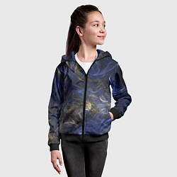 Толстовка на молнии детская Синяя абстракция, цвет: 3D-черный — фото 2