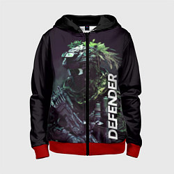 Толстовка на молнии детская Защитник в стиле киберпанк, цвет: 3D-красный